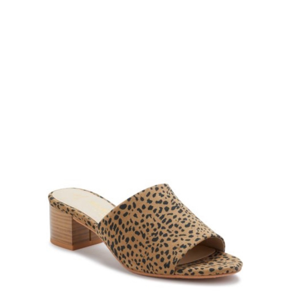 Cheetah Block Heel Mule Sandal